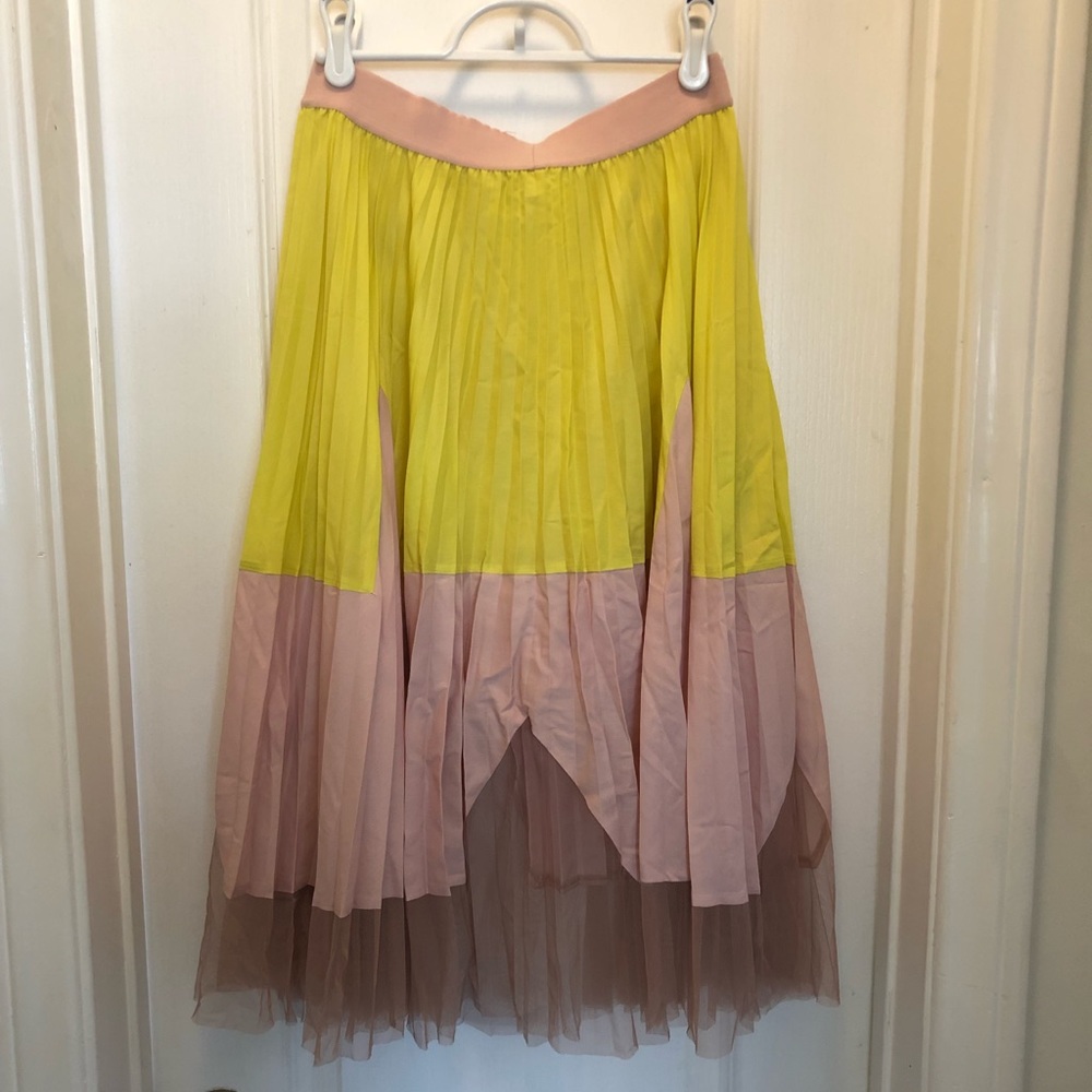 BCBG Pleated Colorblock skirt